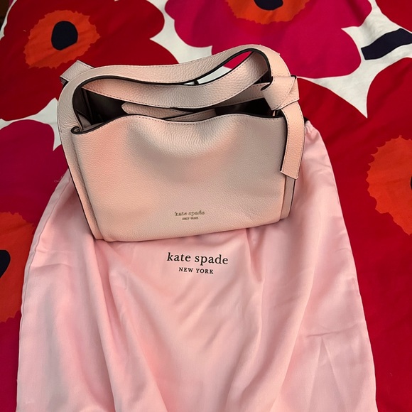 Kate Spade Knott Pink Pebbled Leather Medium Crossbody Hobo $188 - Picture 3 of 3